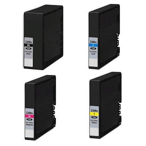 Compatible 4 Pack Canon PGI-2200XL MB5020 MB5120 MB5320 MB5420 iB4020 iB4120  High Yield Ink Cartridges